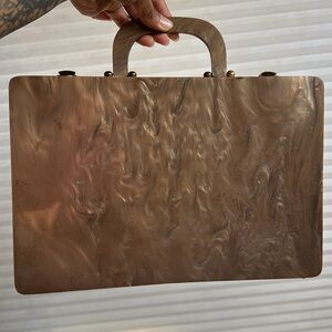 Vintage 1950s Marbled Lucite Briefcase / Attache Case – Rare Mid-Century Design